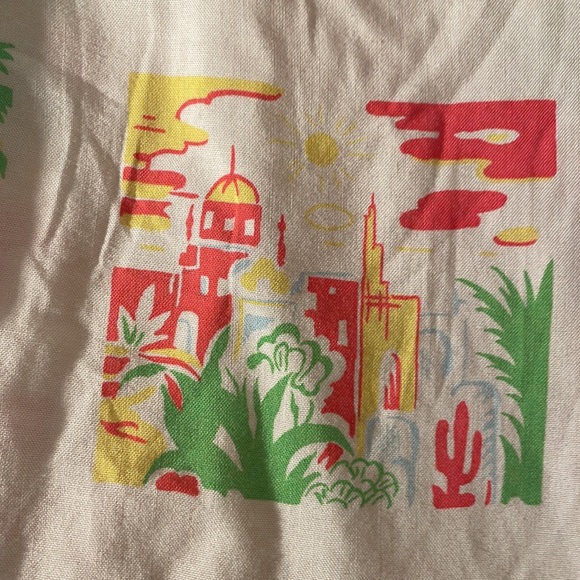 Vintage 1980s Hawaiian Tiki Luau Collared Shirt Top Blouse. Size: M USED!! - Picture 5 of 10